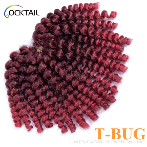 Japanese Kaneka fiber 2 in 1 pack wand curl crochet braid, 8 inch black wand curly braids jamaican bounce african braid